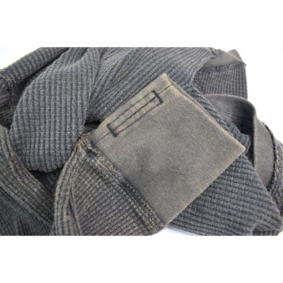 Free People We The Free Thermal Tunic Washed Black Oversized Thumb Holes Large - Picture 5 of 7